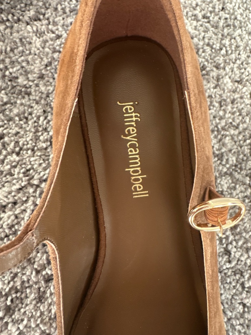 Jeffrey Campbell Suede Mary Jane Flats in Brown - Picture 4 of 4